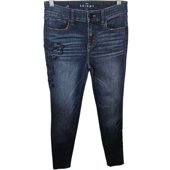 WHBM Floral Beaded Side Skinny Jeans - Picture 1 of 4